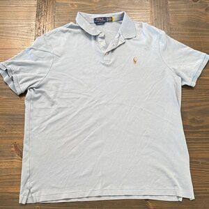 Polo by Ralph Lauren Pale Blue Short Sleeve Polo with Embroidered Pony